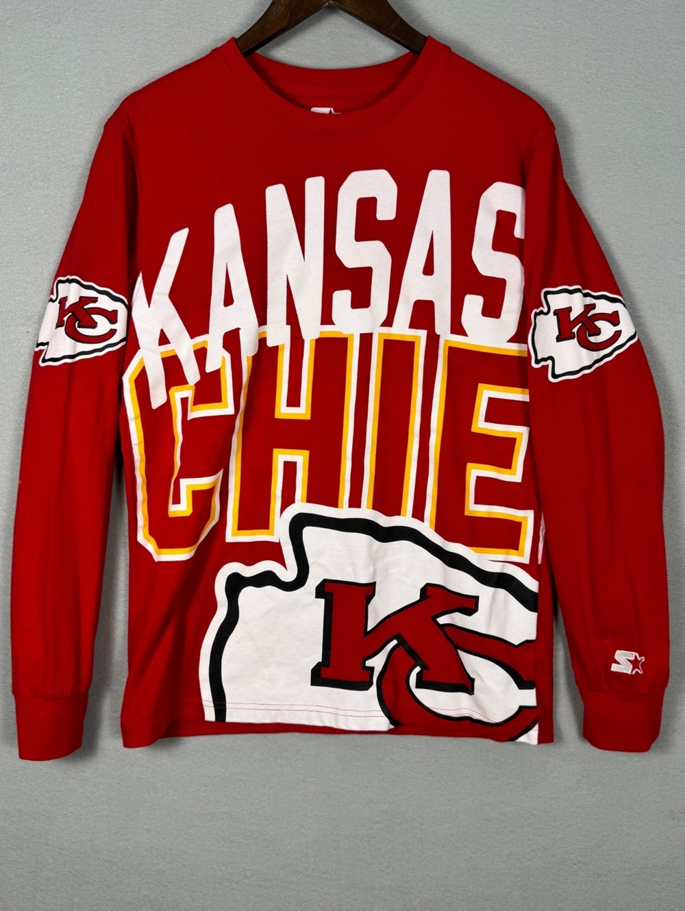 Kansas City Chiefs NFL Mens S Graphic Long Sleeve Shirt Red